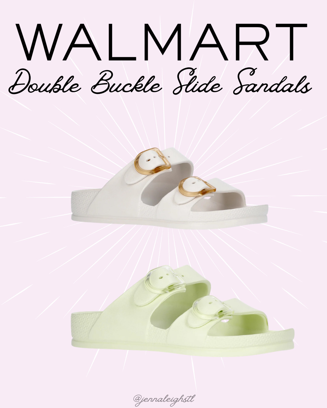 Simple, chic, and only $10! These Time and Tru double buckle slides are such a good find. 

 #LTKSeasonal #LTKMidsize #LTKTravel