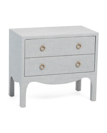 2 Drawer Linen Wrapped Side Table | TJ Maxx
