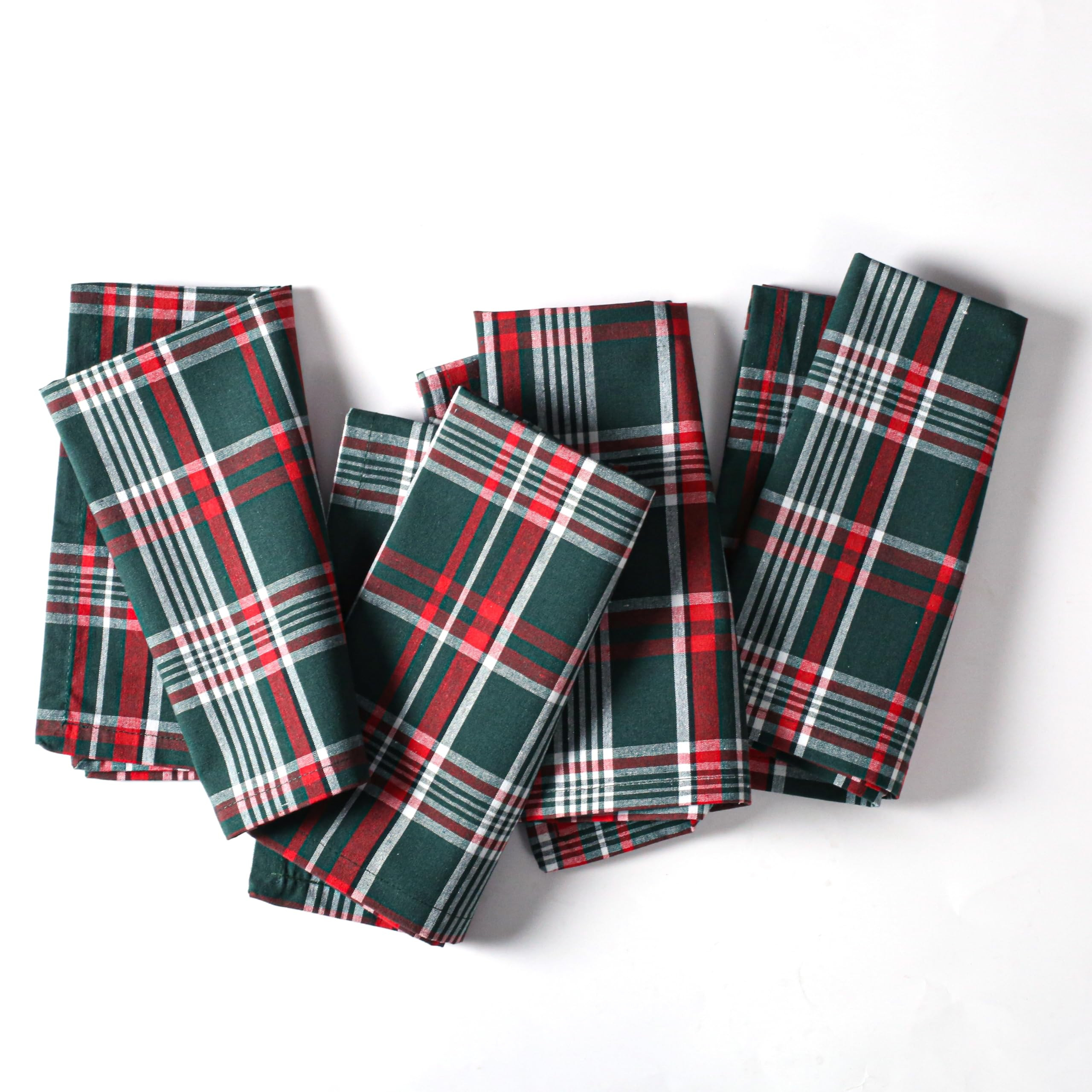 Ramanta Home Christmas Cloth Napkins Set of 4 - Decorative Plaid Check Dinner Napkin for Holiday ... | Amazon (US)