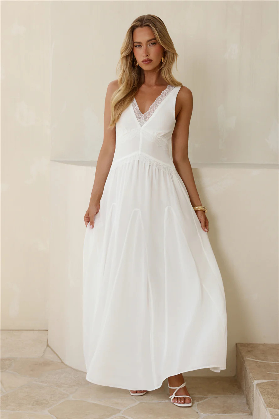 Salted Glow Maxi Dress White | Hello Molly (US)