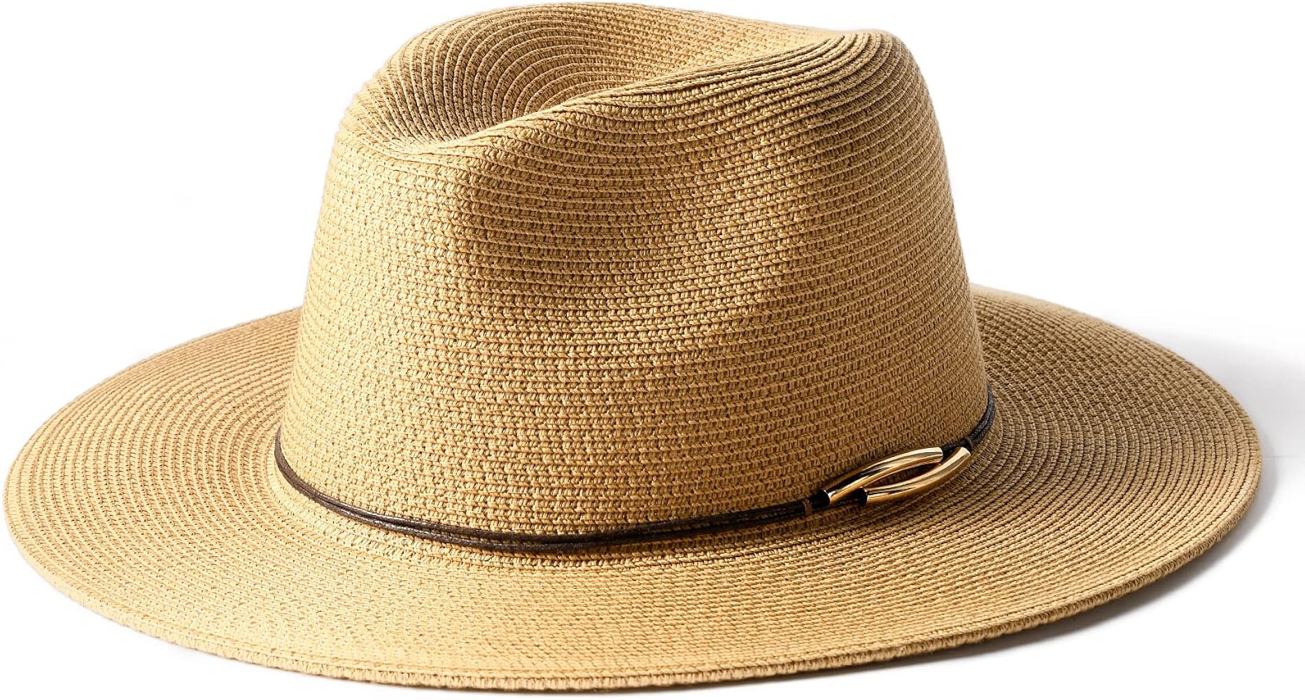 FURTALK Panama Hat Sun Hats for Women Men Wide Brim Fedora Straw Beach Hat UV UPF 50 | Amazon (US)
