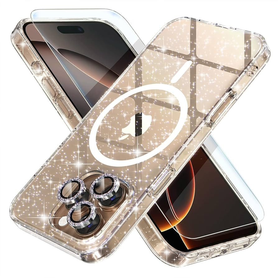 Choiche for iPhone 16 Pro Max Case Magnetic, Women Clear Glitter Bling Sparkly Case, [3xDiamond C... | Amazon (US)