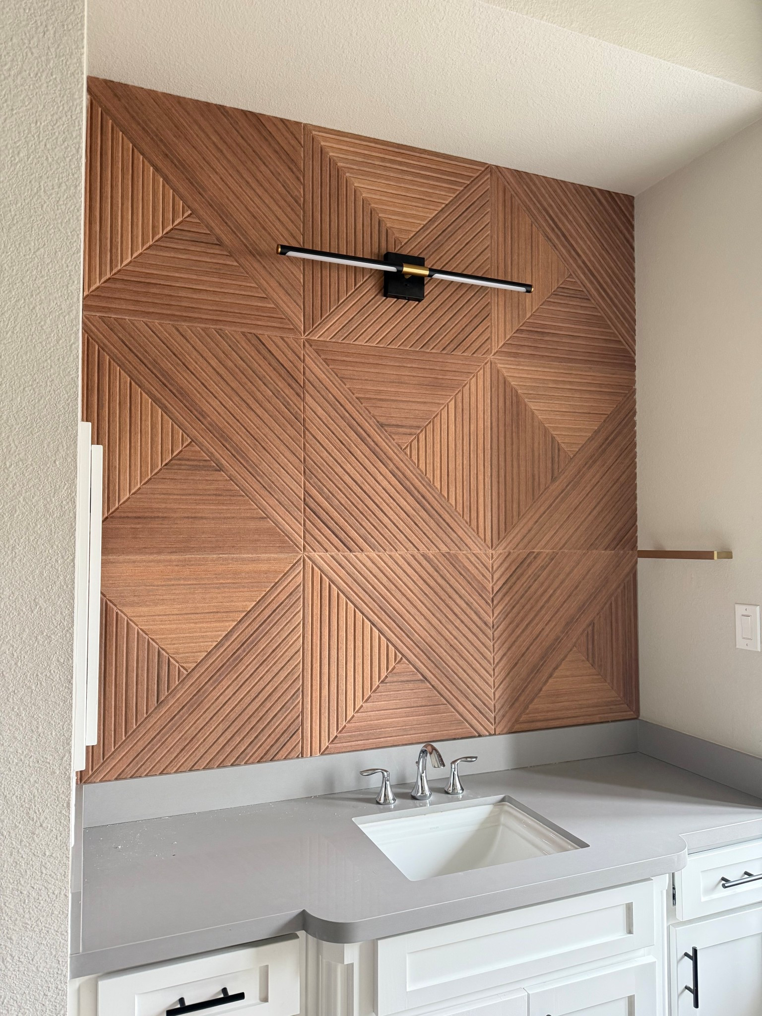 No demolition master bathroom renovation! These adhesive wood looking tiles are so easy to cut and apply! They even help reduce sound/echo! I can’t believe how real they look! No one would ever never know they’re not really wood 

#LTKHome #LTKselfcare #LTKdayinmylife