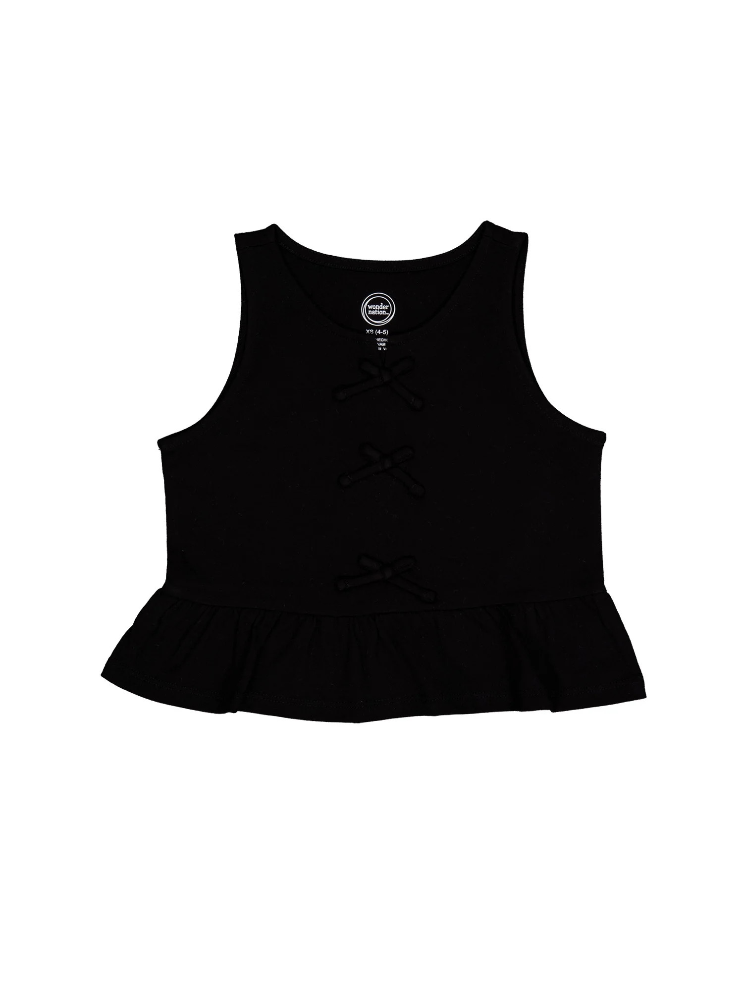 Wonder Nation Girls Bow Front Tank, Sizes 4-18 & Plus | Walmart (US)