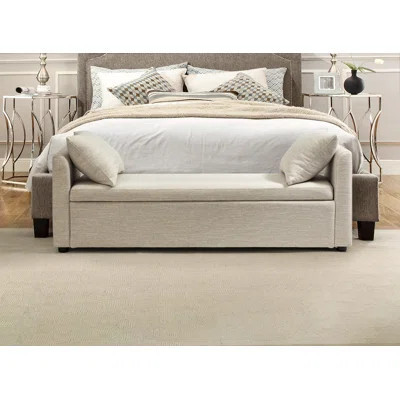 Aristides Modern 59.4" Wide Storage Bench with Two Pillows | Wayfair North America