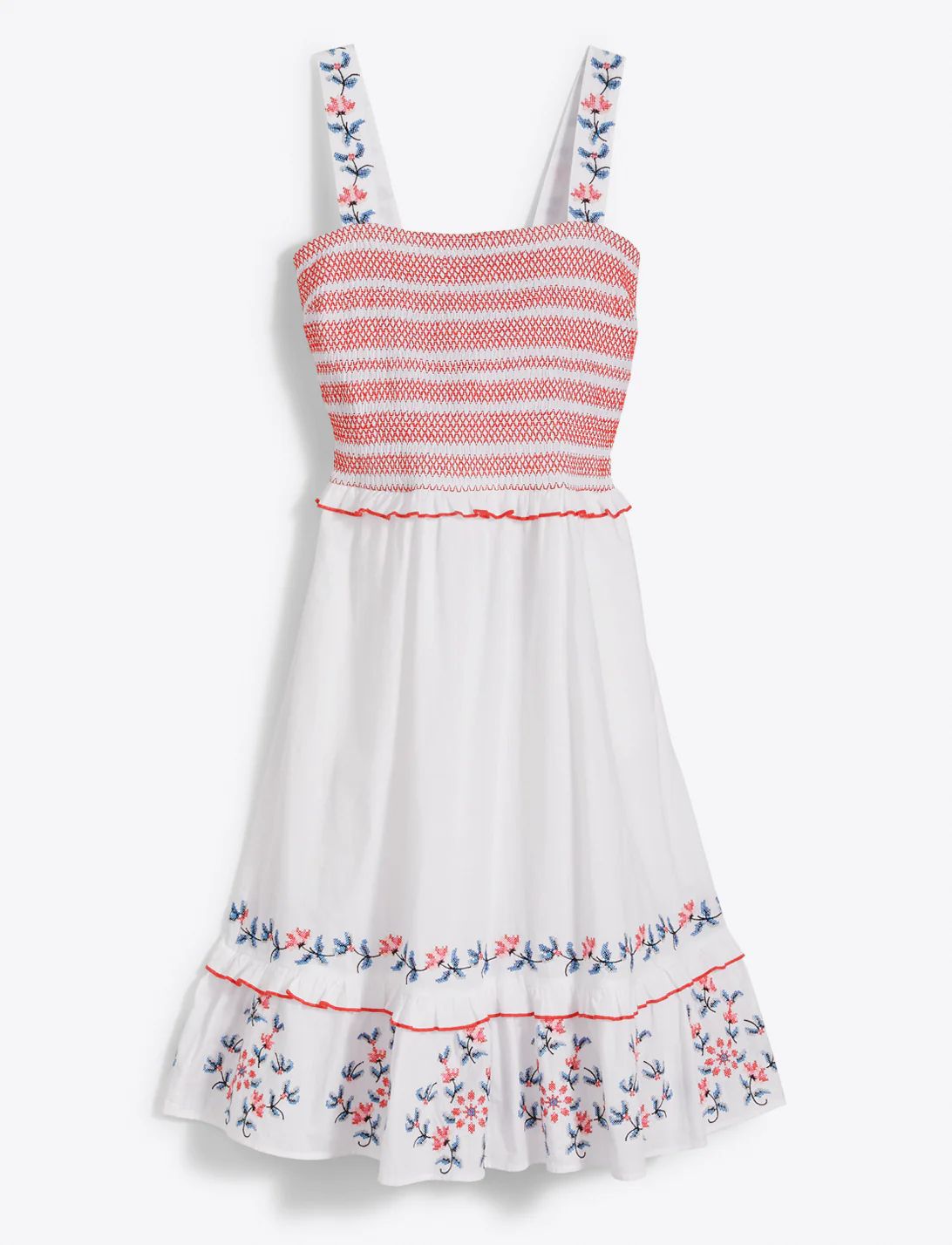 Taylor Smocked Dress in Embroidered Camellia | Draper James (US)