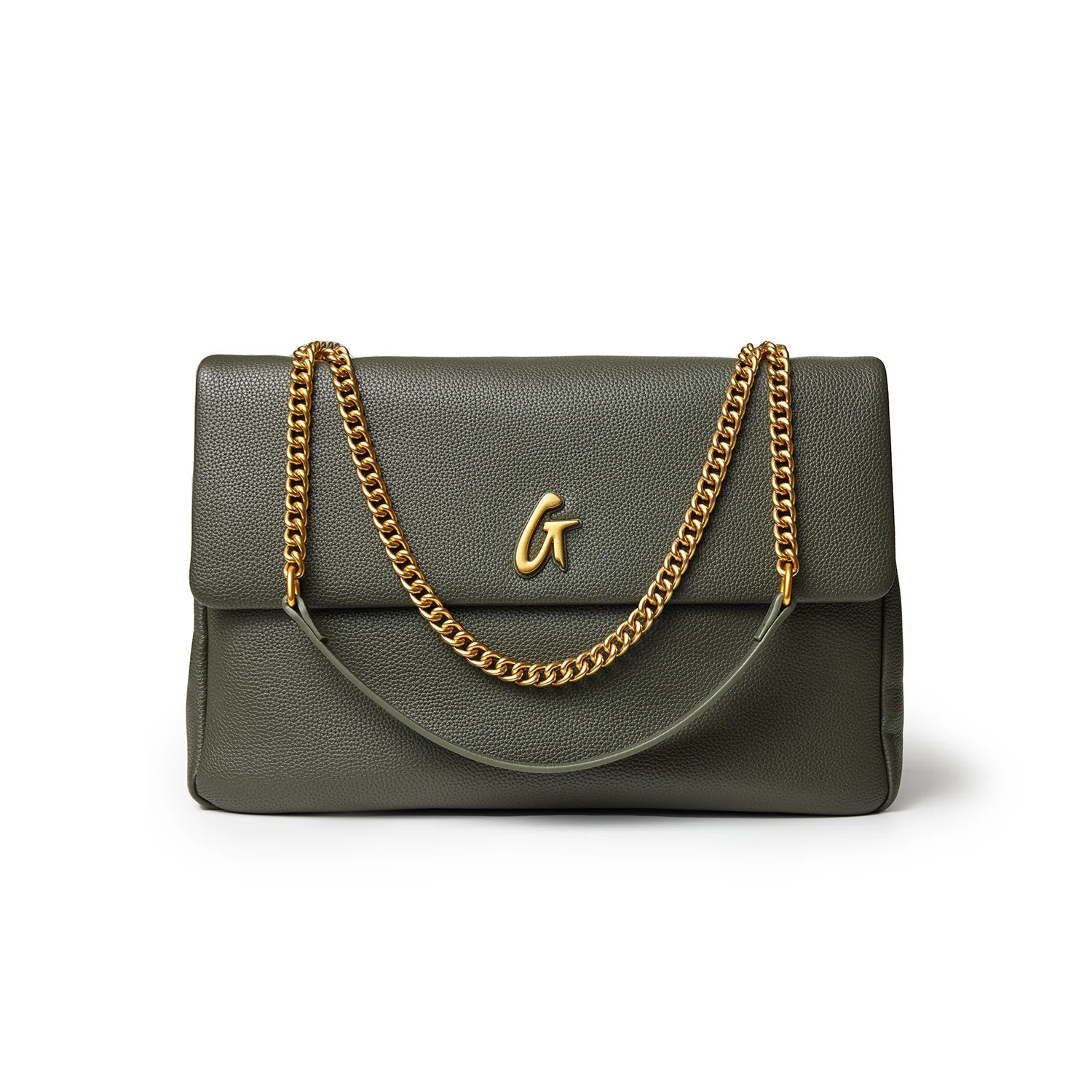 LARGE PEBBLE FLAP BAG - OLIVE GREEN | Glam-Aholic Lifestyle