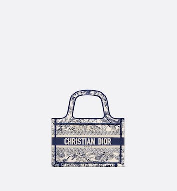 Mini Dior Book Tote Blue Toile de Jouy Embroidery | DIOR | Dior Beauty (US)