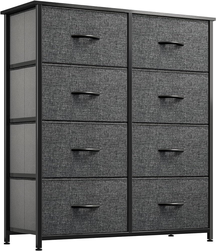 YITAHOME Fabric Dresser for Bedroom, Tall Storage Dresser with 8 Drawers, Black Dresser & Chest o... | Amazon (US)