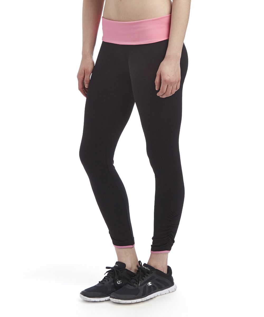 Neon Pink & Black Yoga Leggings - Women | zulily