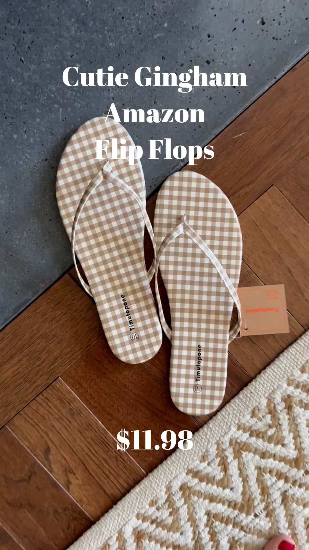 The cutest little gingham flip-flops are on sale on Amazon! I chose the neutral beige, but I might have to order the red or blue for Memorial Day and Fourth of July! Too cute, and so affordable! #SummerSandals #Flip-flops #AmazonShoes #SummerShoes #SummerFlip-flops#Thongs #Gingham #jleeinteriors￼

#LTKgrwm #LTKSeasonal
