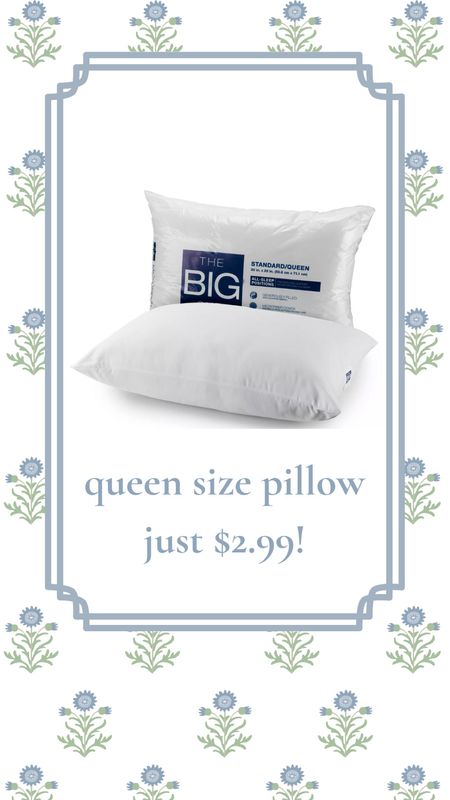 $2.99 queen size pillows! Stock up!

#LTKhome #LTKfamily #LTKsalealert