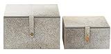 Benzara Deco 79 95932 Rectangular White and Gray Animal Hide Decorative Boxes, Set of 2: 10” x 6”, 8 | Amazon (US)