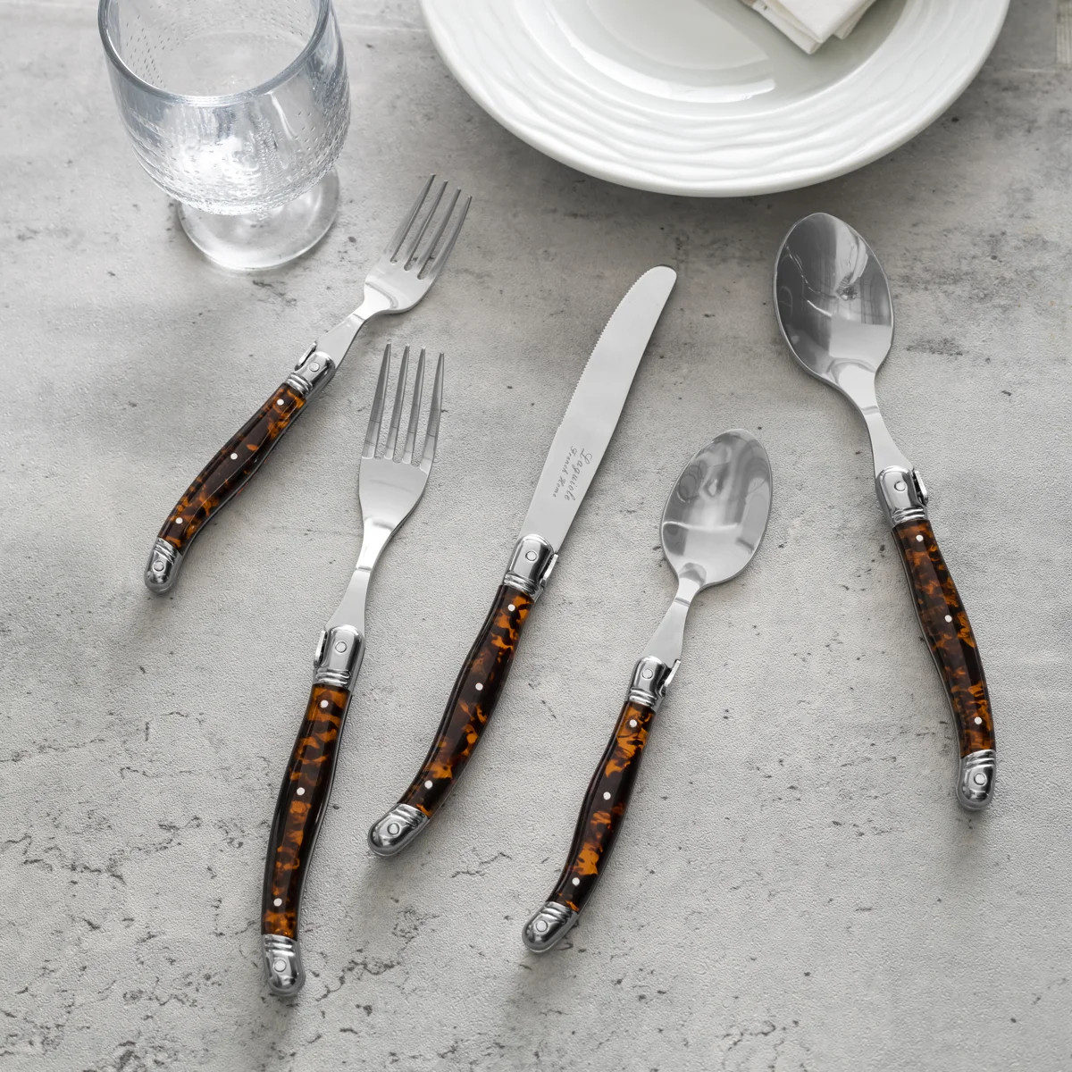 French Home Laguiole Connoisseur 20-Piece 18/10 Stainless-Steel Flatware Set With Handles | Wayfair North America