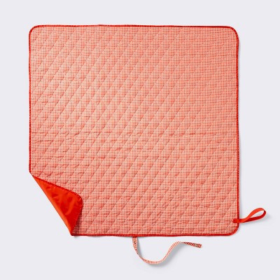 39.5"x39.5" Outdoor Blanket Red Check - Cloud Island™ | Target