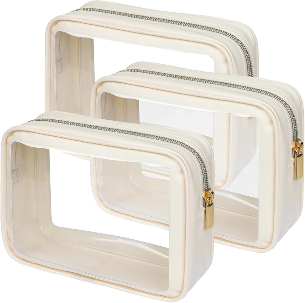 PACKISM Clear Makeup Bag - Upgrade Color-Edged TSA Approved Toiletry Bag, Clear Toiletry Bags For... | Amazon (US)