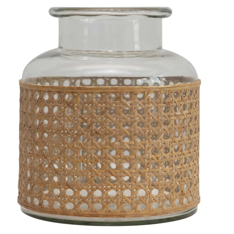 8"H Glass Vase with Decorative Cane Sleeve | Walmart (US)