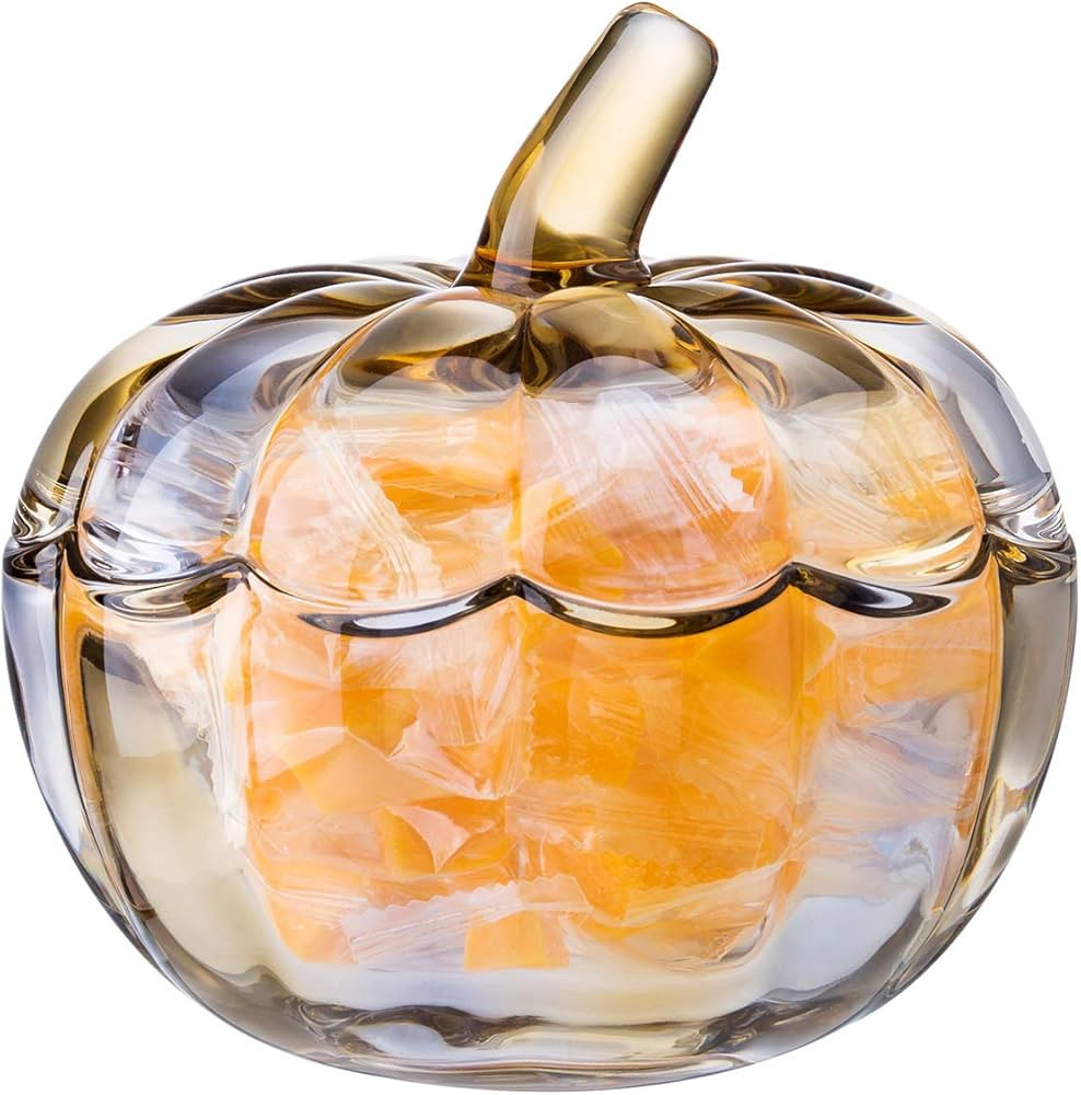Diamond Star Glass Pumpkin Jar with Cover Target, Decorative Wedding Candy Bowl Organizer Caniste... | Amazon (US)