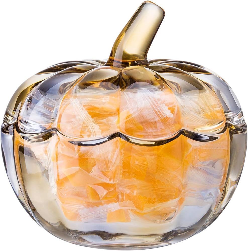 Diamond Star Glass Pumpkin Jar with Cover Target, Decorative Wedding Candy Bowl Organizer Caniste... | Amazon (US)