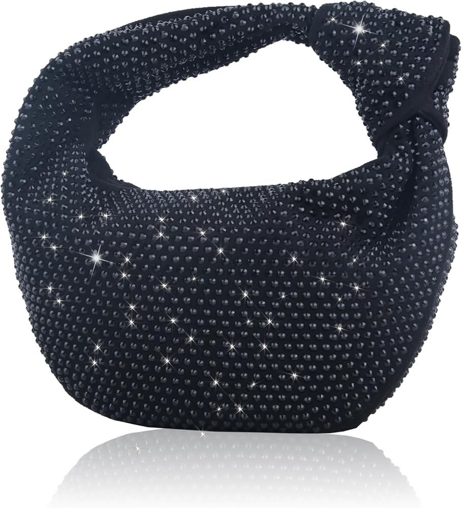 ELDA Knotted Handbag for Women Fashion Designer Ladies Hobo Dumpling Bag Rhinestone Purses Sparkl... | Amazon (US)