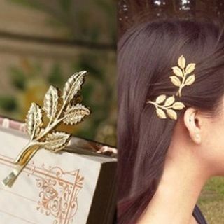 Alloy Leaf Hair Clip Gold - One Size | YesStyle Global