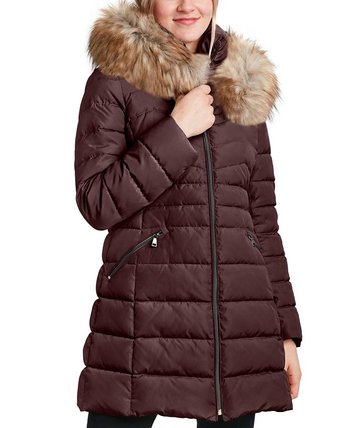 Laundry by Shelli Segal Women's Faux-Fur-Trim Hooded Puffer Coat & Reviews - Coats & Jackets - Wo... | Macys (US)