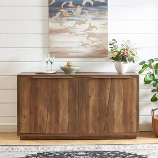 Edwin's Choice 60 in. Rustic Oak 2 Door Sideboard WMSB04-RSO - The Home Depot | The Home Depot