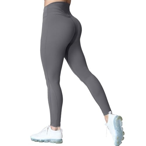 Aoxjox High Waisted Workout Leggings for Women Trinity Yoga Pants 26.5" (Iron Grey, Small) | Amazon (US)