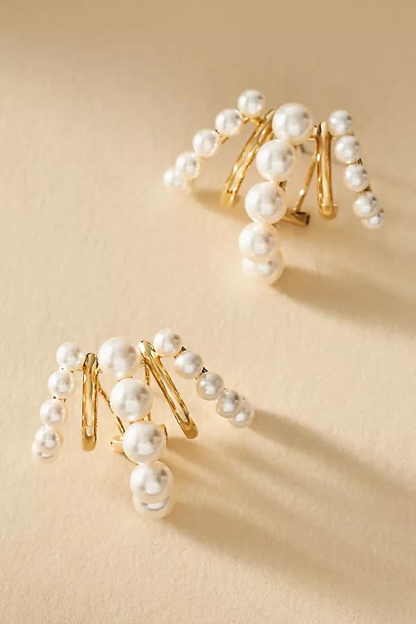 NADRI Farrah Multi-Pearl Hoop Earrings | Anthropologie (US)