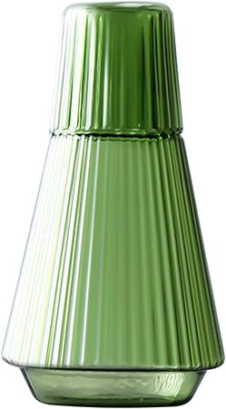 Sizikato 30 Oz Classic Striped Glass Bedside Night Water Carafe with Tumbler Glass. | Amazon (US)