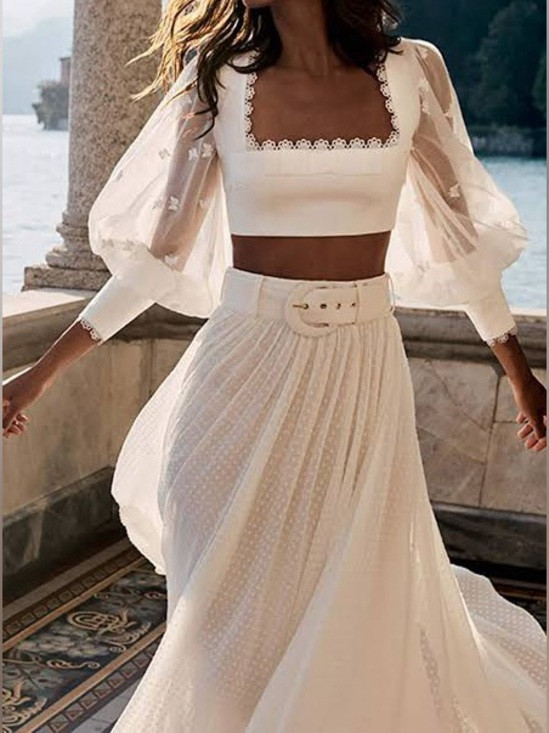 Zimmermann Cream Skirt and Top Set | Poshmark