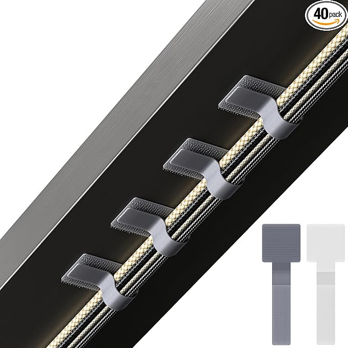Hook and Loop Cable Ties, Self Adhesive Hook and Loop Cable Straps, Sticky-back Cord Organizer, C... | Amazon (US)
