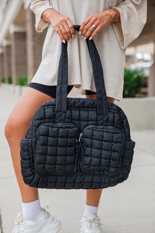 Quilted Black Weekender DOORBUSTER | Pink Lily