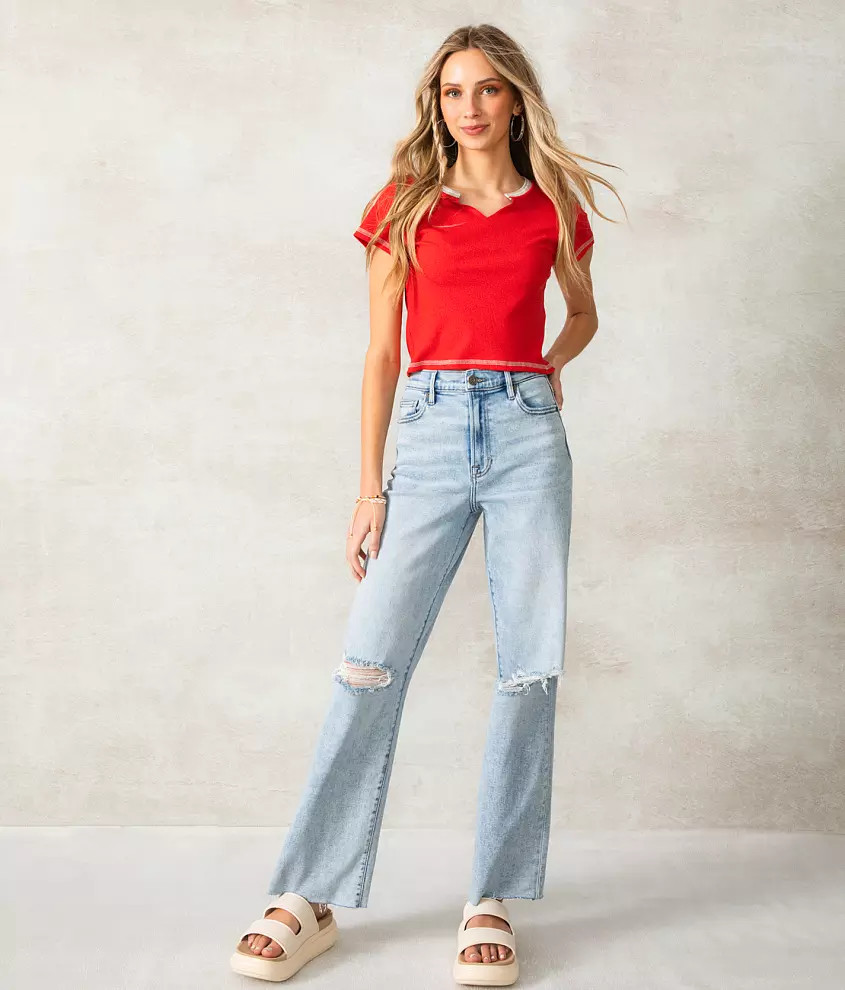 Fitted Raw Edge Top | Buckle