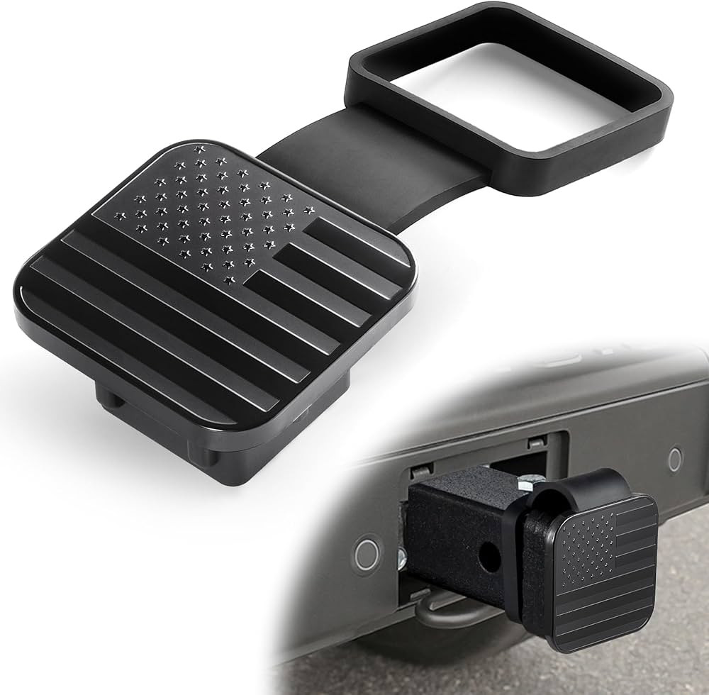 UYYE 2 Inch Rubber Trailer Hitch Cover, American Flag Rubber Tow Tube Cover Plug Cap, Car Exterio... | Amazon (US)