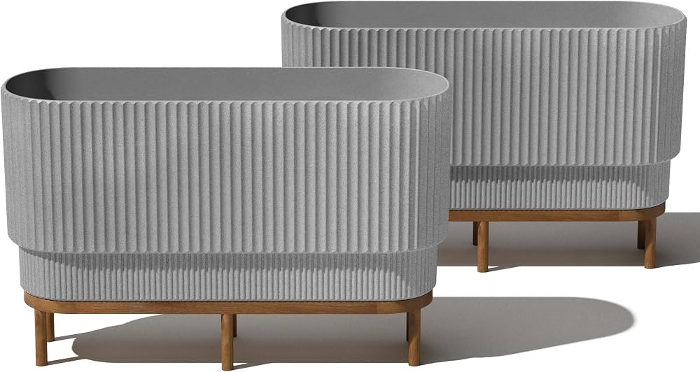Veradek Demi Series Raised Long Planter for Indoor/Outdoor Use | Made from Plastic & Concrete w/W... | Amazon (US)