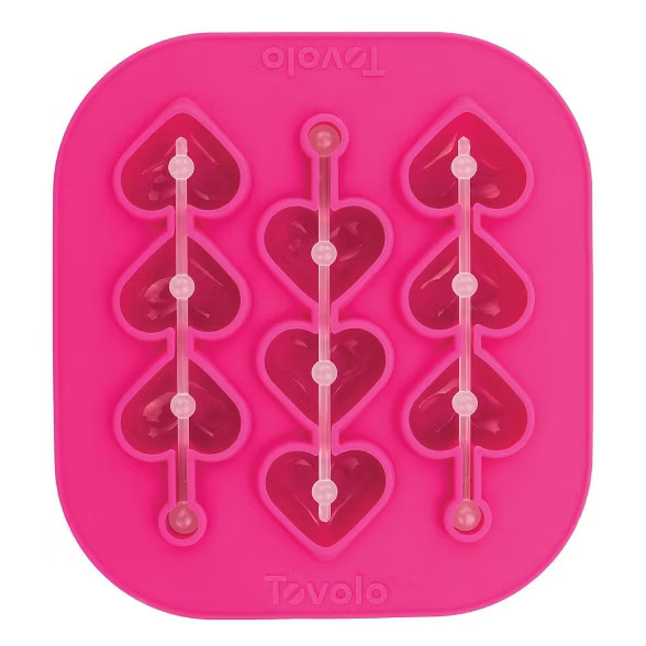 Tovolo Heart Swizzle Stick Ice Mold- Old Fashioned Fuchsia | Target