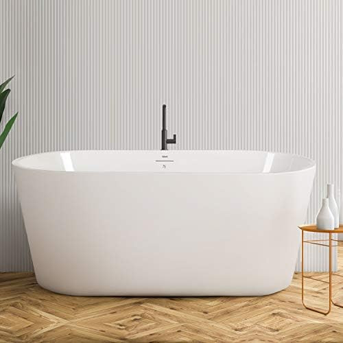 FerdY Shangri-La 55" Acrylic Freestanding Bathtub, Small Classic Oval Shape Acrylic Soaking Bathtub  | Amazon (US)