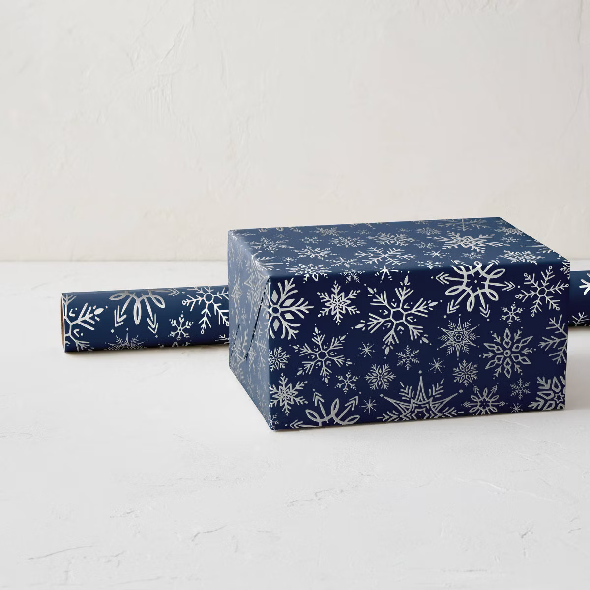 Minted Foil Shimmering Snowflake Luxury Gift Wrapping Paper Blue | Target