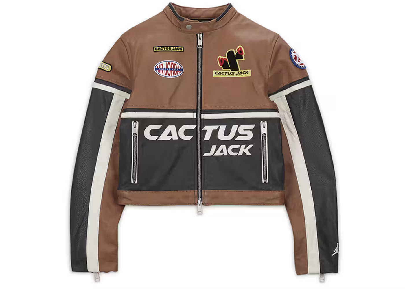 Jordan x Travis Scott Cactus Jack Women's Leather JacketArchaeo Brown | StockX
