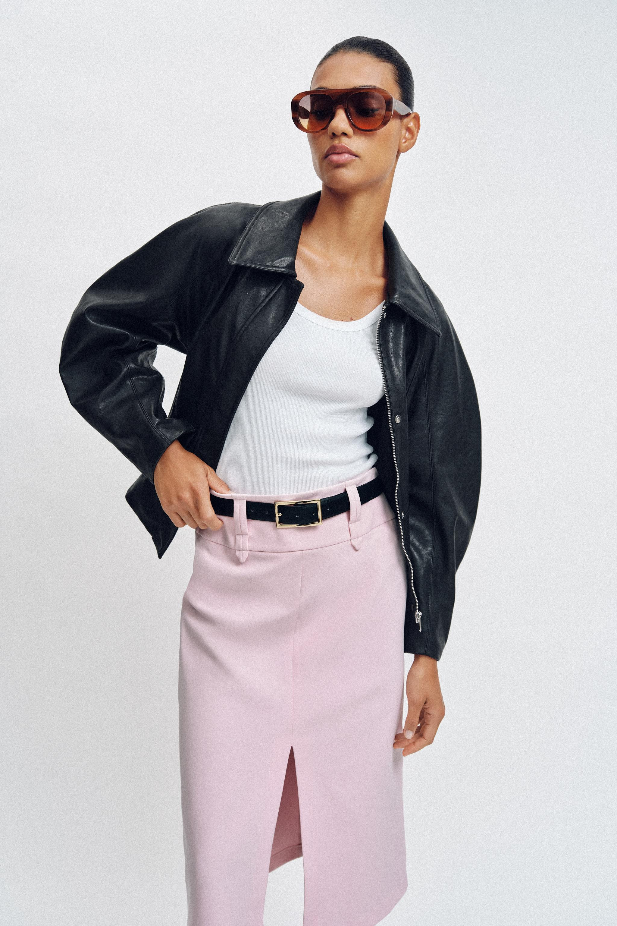 FAUX LEATHER BELTED JACKET | Zara Canada