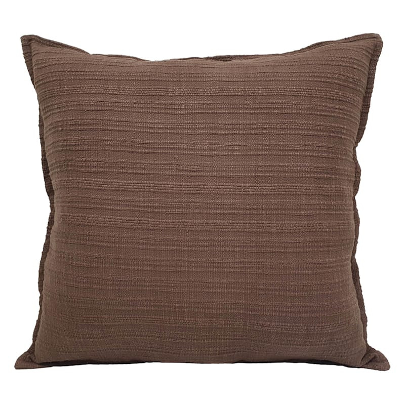 Brown Striped Slub Euro Throw Pillow, 24" | At Home