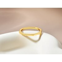 Dainty 18K Gold Vermeil Ring Stackable Bar Band Modern Minimalist Gift For Her By Jiore | Etsy (US)