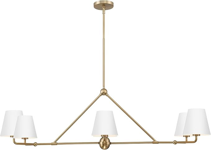 Crystorama Xavier 6 Light Vibrant Gold + White Linear Chandelier | Amazon (US)