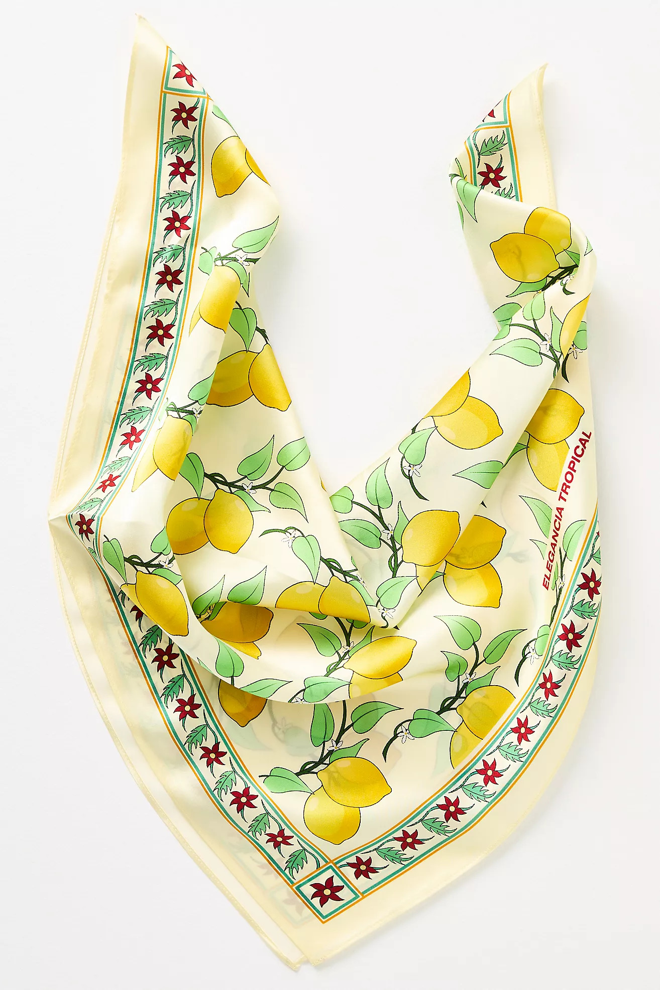 Elegancia Tropical Citrus Bloom Silk Scarf | Anthropologie (US)