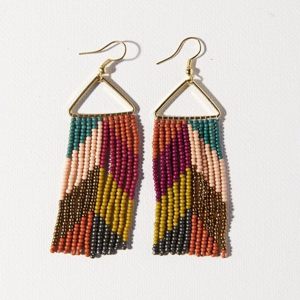 MUTED CHEVRON ON TRIANGLE EARRINGS | INK+ALLOY