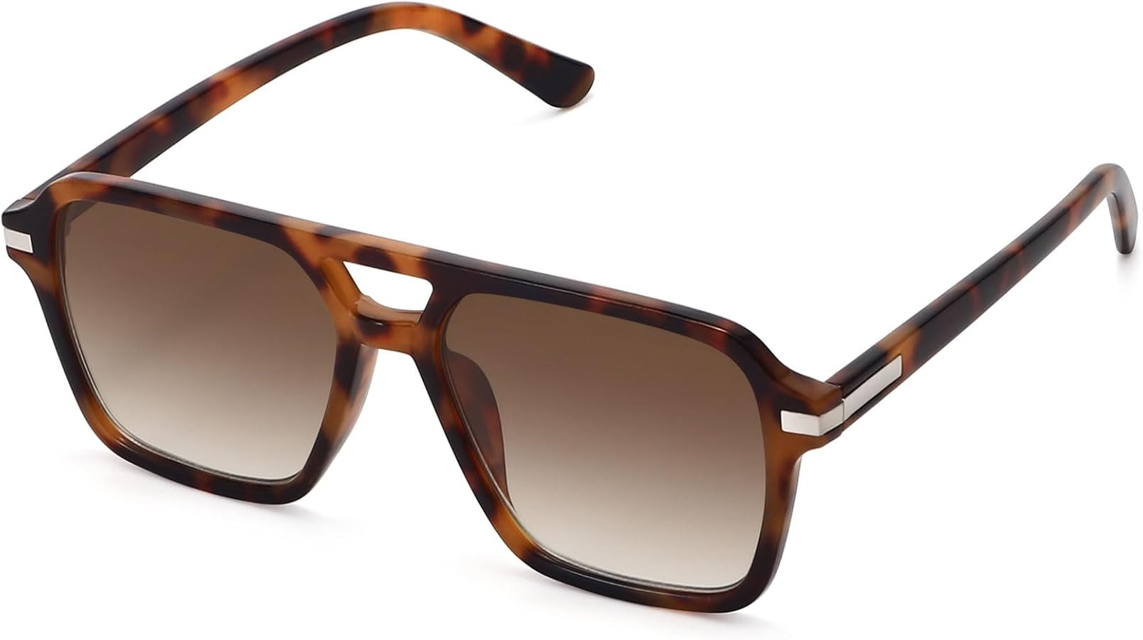 Retro Aviator Sunglasses for Women Men Trendy Classic Square 70s 80s 90s Vintage Shades Double Br... | Amazon (US)