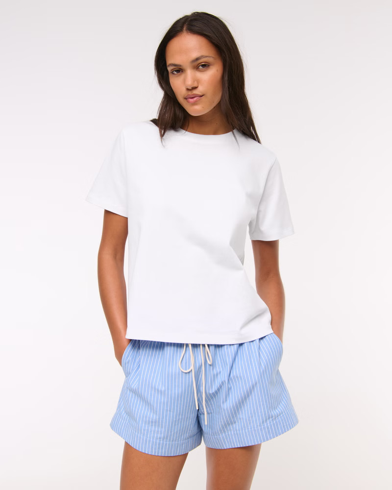 Women's Essential Premium Polished Easy Tee | Women's Tops | Abercrombie.com | Abercrombie & Fitch (US)