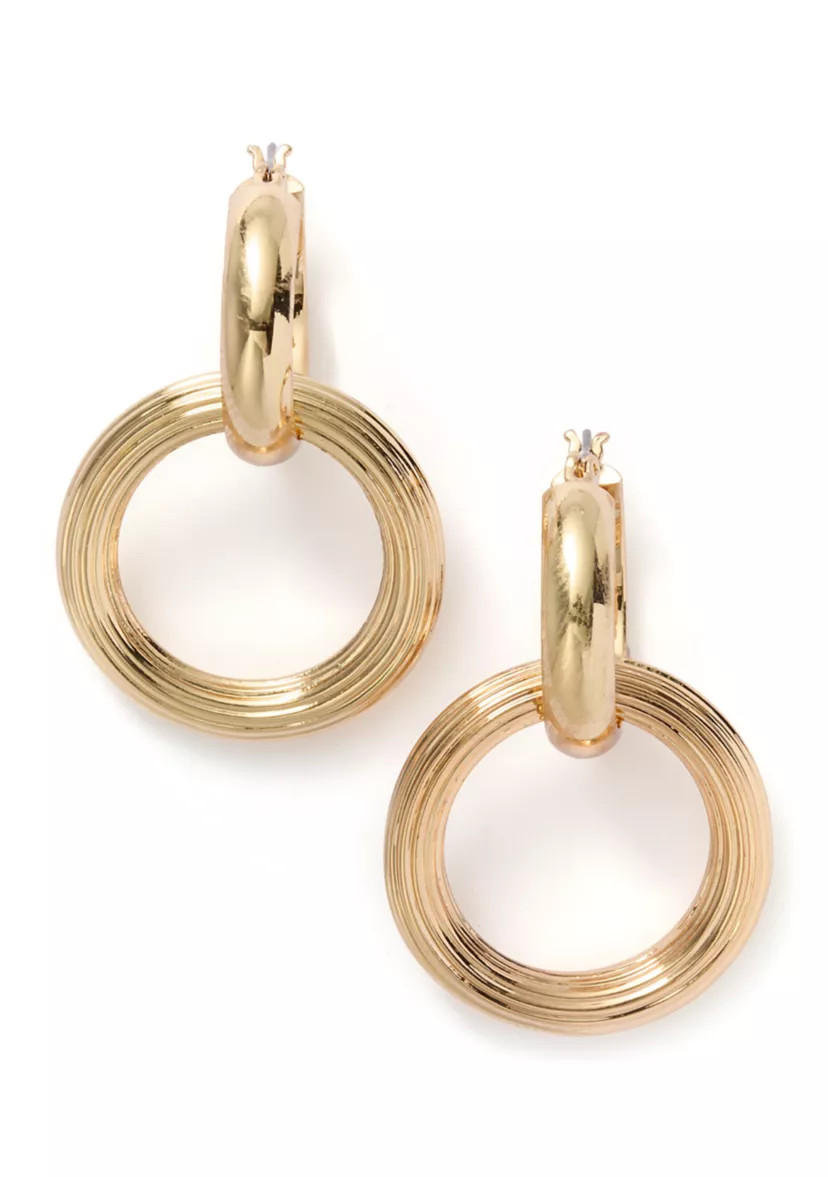 Circle Linked Textured Drop Earrings | Belk