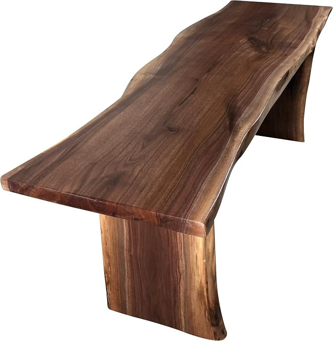 Live Edge Wood Bench for Dining Table, Entryway, Bedroom, Living Room Accent, Solid Wooden Slab, ... | Amazon (US)